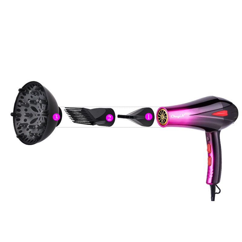 Máy sấy tóc CkeyiN 4000W công suất lớn tích hợp đèn báo xanh dương