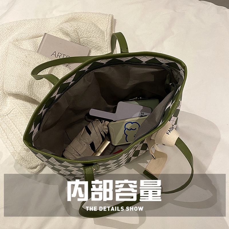 Túi Đeo Vai NB00253 Sức Chứa Lớn Họa Tiết Hình Thoi Đơn Giản