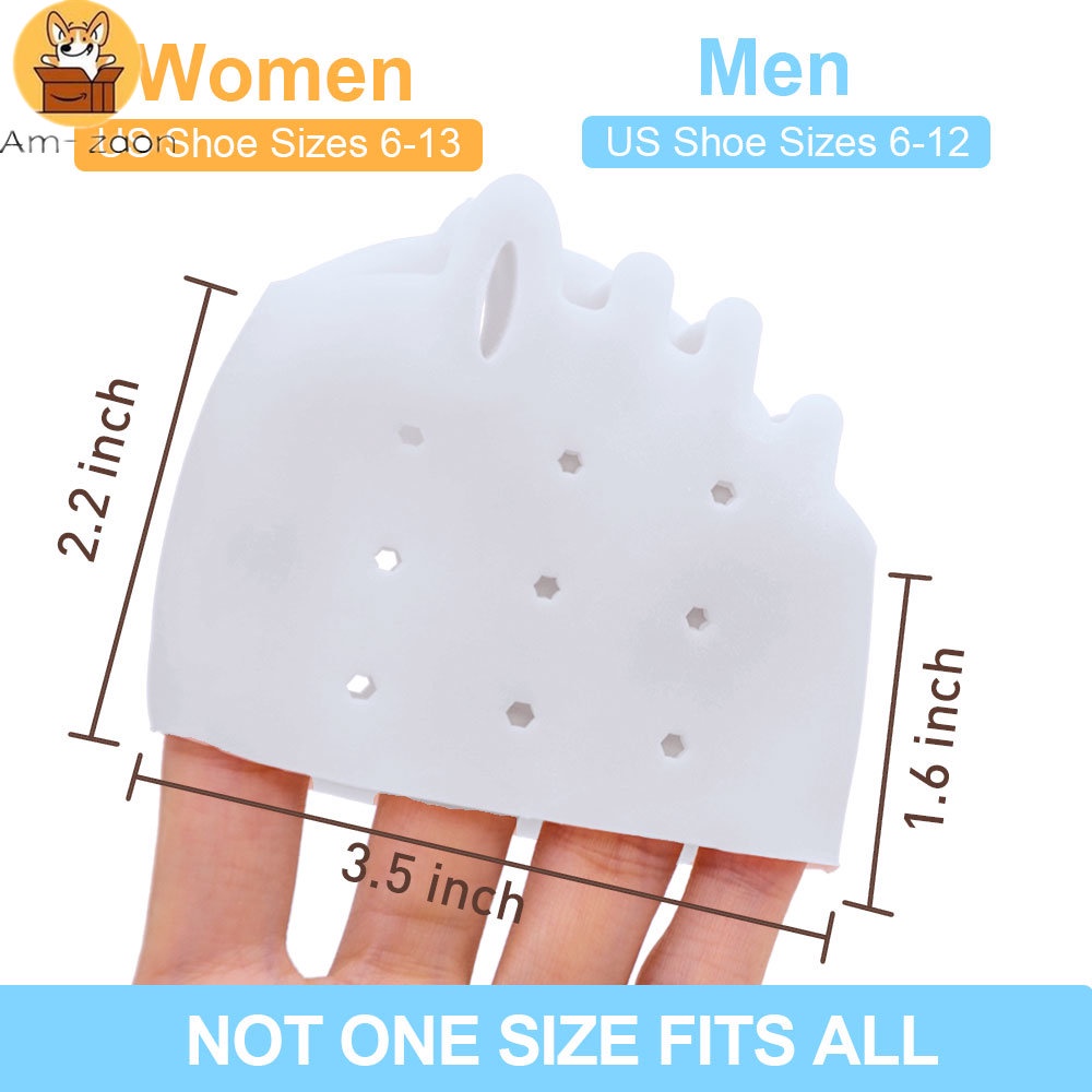 Set 2 Miếng Lót Ngón Chân Bằng Silicon Mềm Chống Trượt Có Thể Tái Sử Dụng