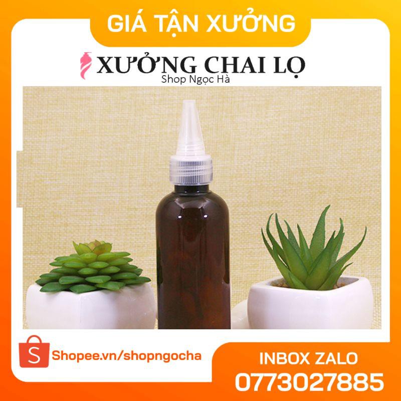 Chai nhựa pet nút nhọn nâu 20ml,30ml,50ml,100ml chiết mỹ phẩm , phụ kiện du lịch