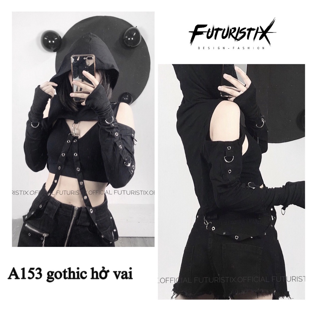 Áo croptop nửa người phong cách gothic, siêu xinh cá tính Fururistix A153, A165 | BigBuy360 - bigbuy360.vn