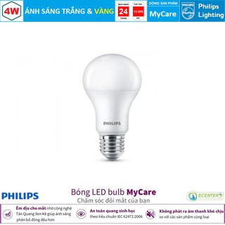 Bóng philips ledbulb mycare 4w 6500k/3000k a60 e27