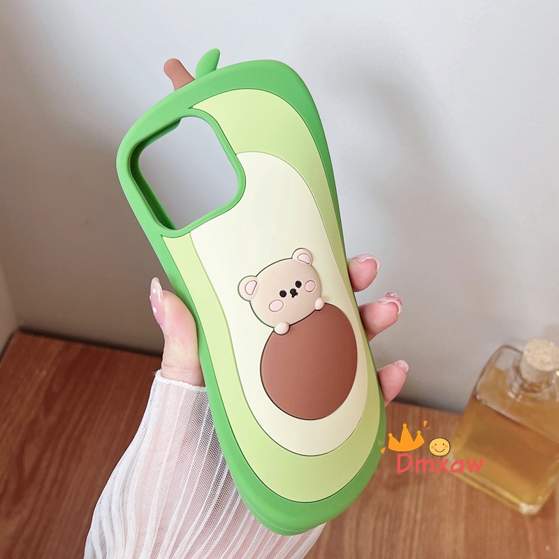 Ốp Điện Thoại Silicon Mềm Hình Gấu/Bơ Cho iPhone 13 Pro Max 12 11 Pro Max X XR XS Max 8 7 6 6s Plus SE 2020