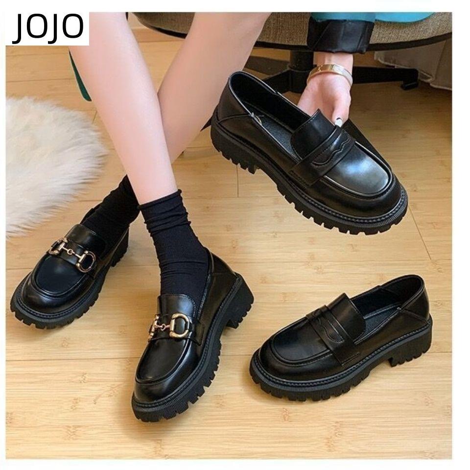Giày Lười Đế Dày Mềm Mại Phong Cách Retro Anh Quốc Dễ Phối Đồ Cho Nữ