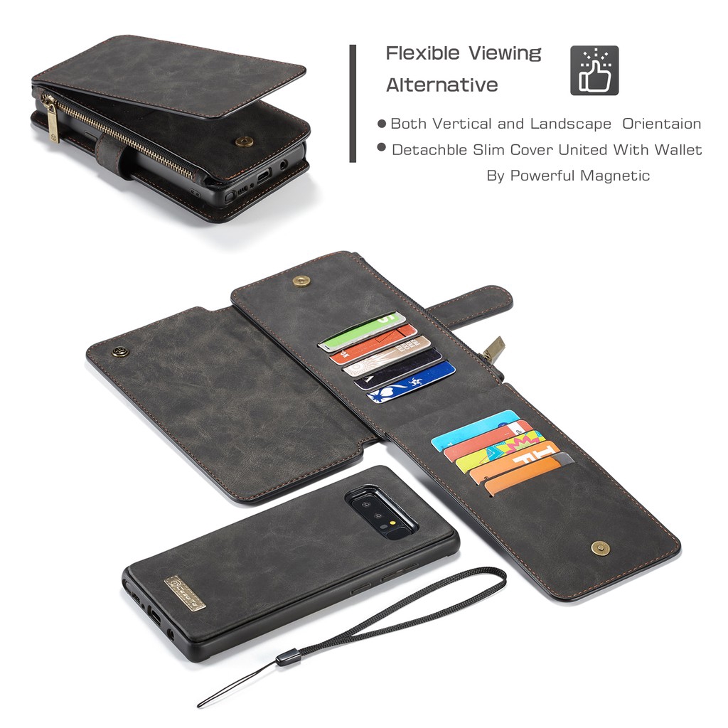 Bao da điện thoại PU phối ví từ tính cho Samsung Galaxy S8/S8 Plus/Note 8 | BigBuy360 - bigbuy360.vn