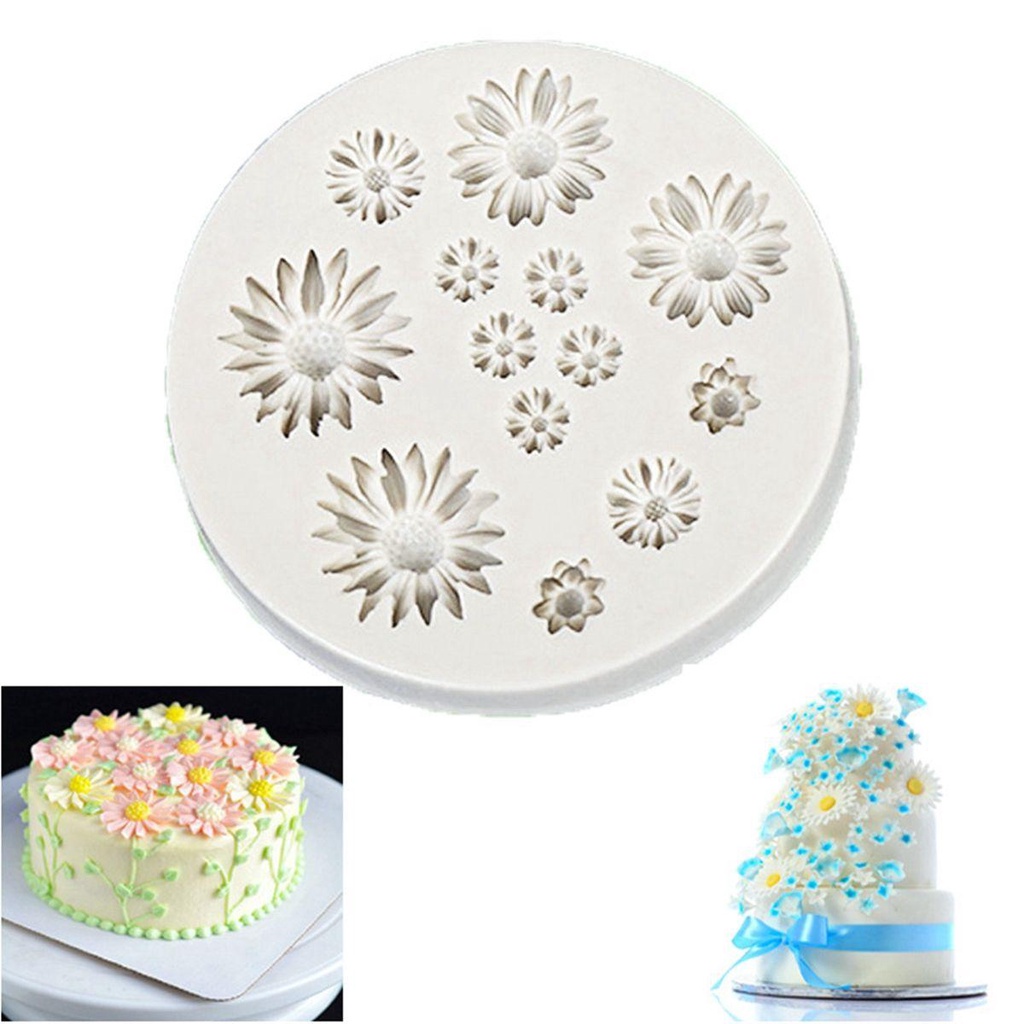 Khuôn Silicone Làm Bánh &amp; Socola Hình Hoa Cúc Chống Dính
