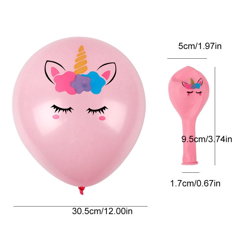 Bộ 20 quả bong bóng in hình ngựa một sừng dễ thương