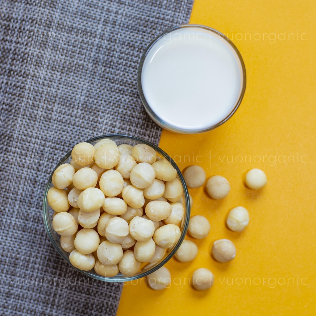 NHÂN MACCA ĐÃ TÁCH VỎ NHẬP KHẨU ÚC - LÀM SỮA, ĂN LIỀN VƯỜN ORGANIC 500GR