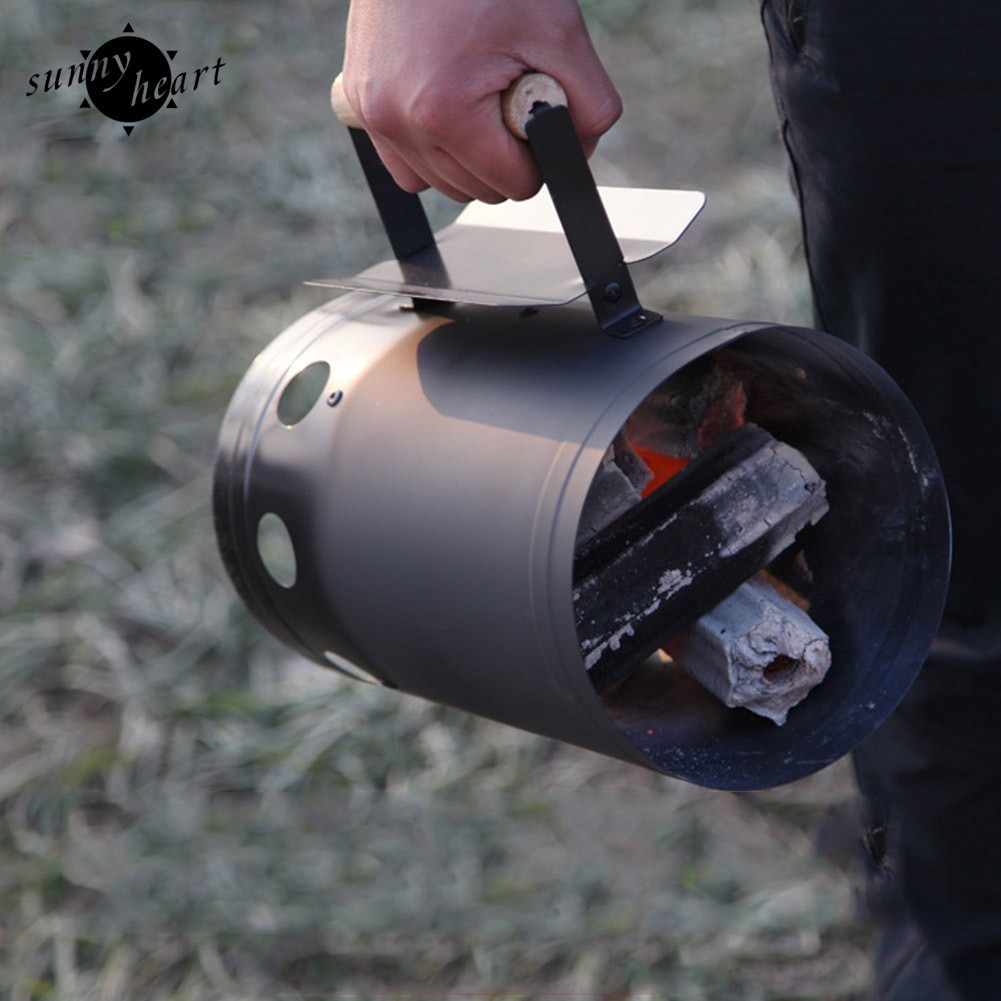 Thùng đựng mồi than củi đốt nứng thịt có tay cầm