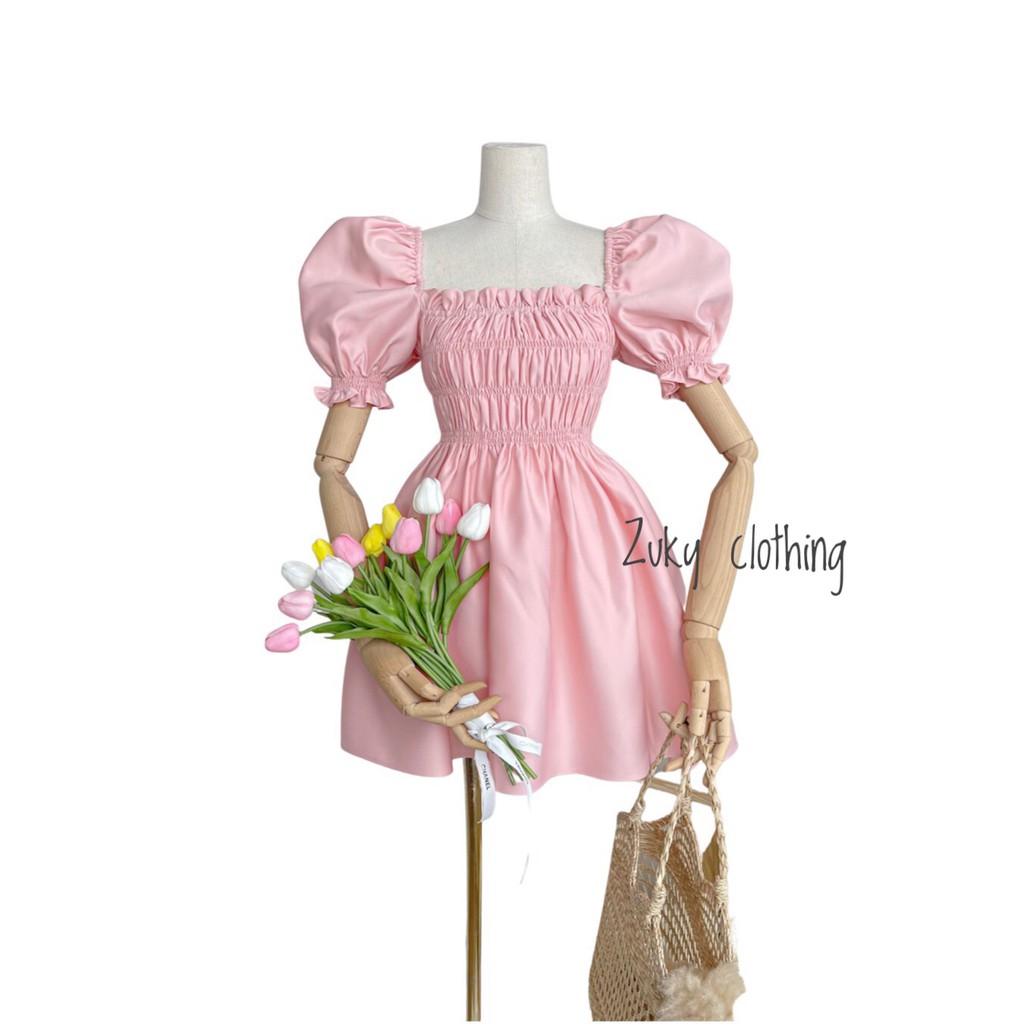 Đầm bo thun nơ tiểu thư Sumery ZUKY