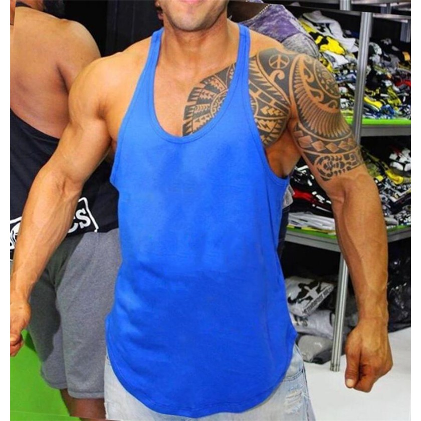 Áo thun nam không tay cổ tròn màu trơn thời trang thoải mái