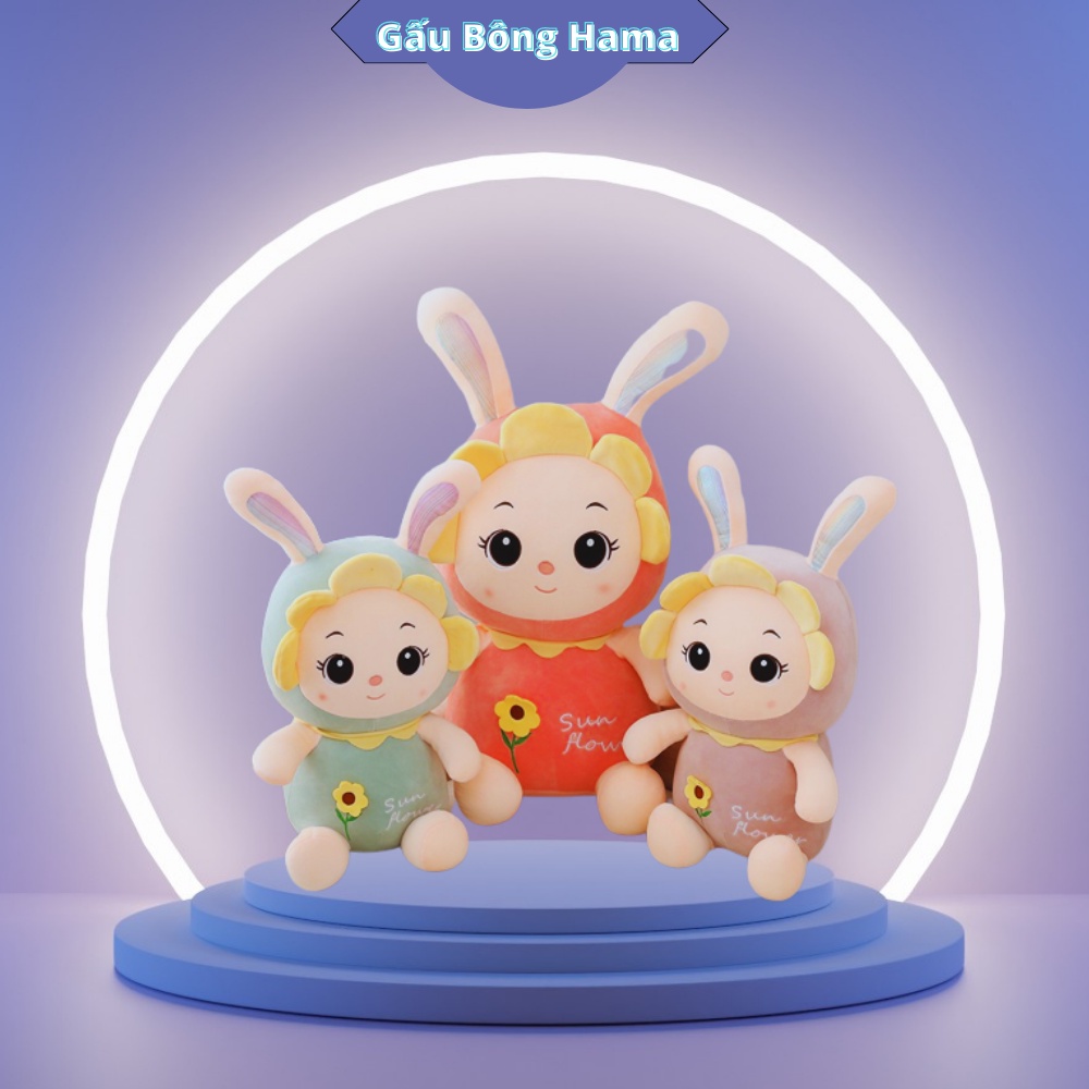 Gấu Bông Thỏ mặt trời dễ thương đồ chơi cho bé gái mềm mịn co dãn bốn chiều Cao Cấp 28 cm