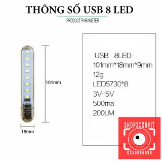 Đèn USB 8 LED ánh sáng vàng