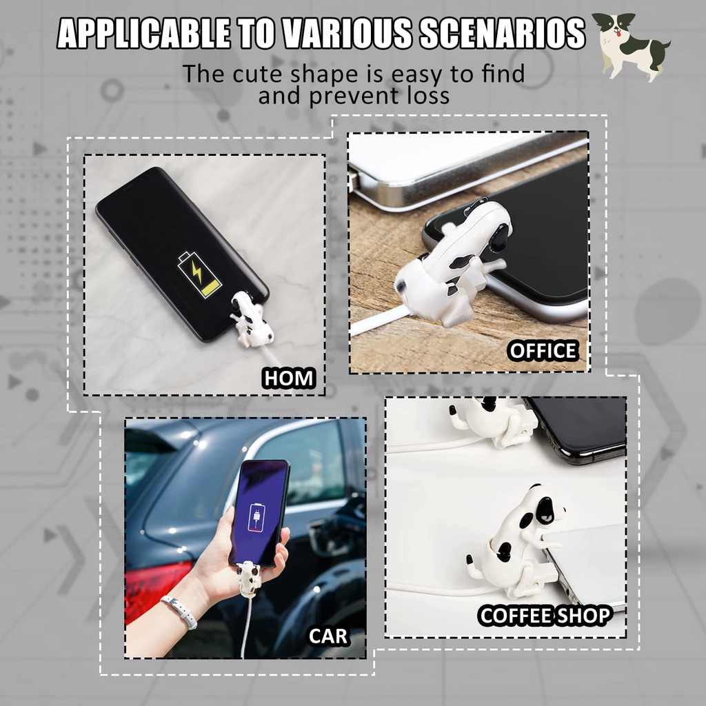 Dây Cáp Sạc Nhanh USB Hình Chú Chó Điện Thoại iPhone Android Type-c Nhiều Mẫu Mã Đáng Yêu