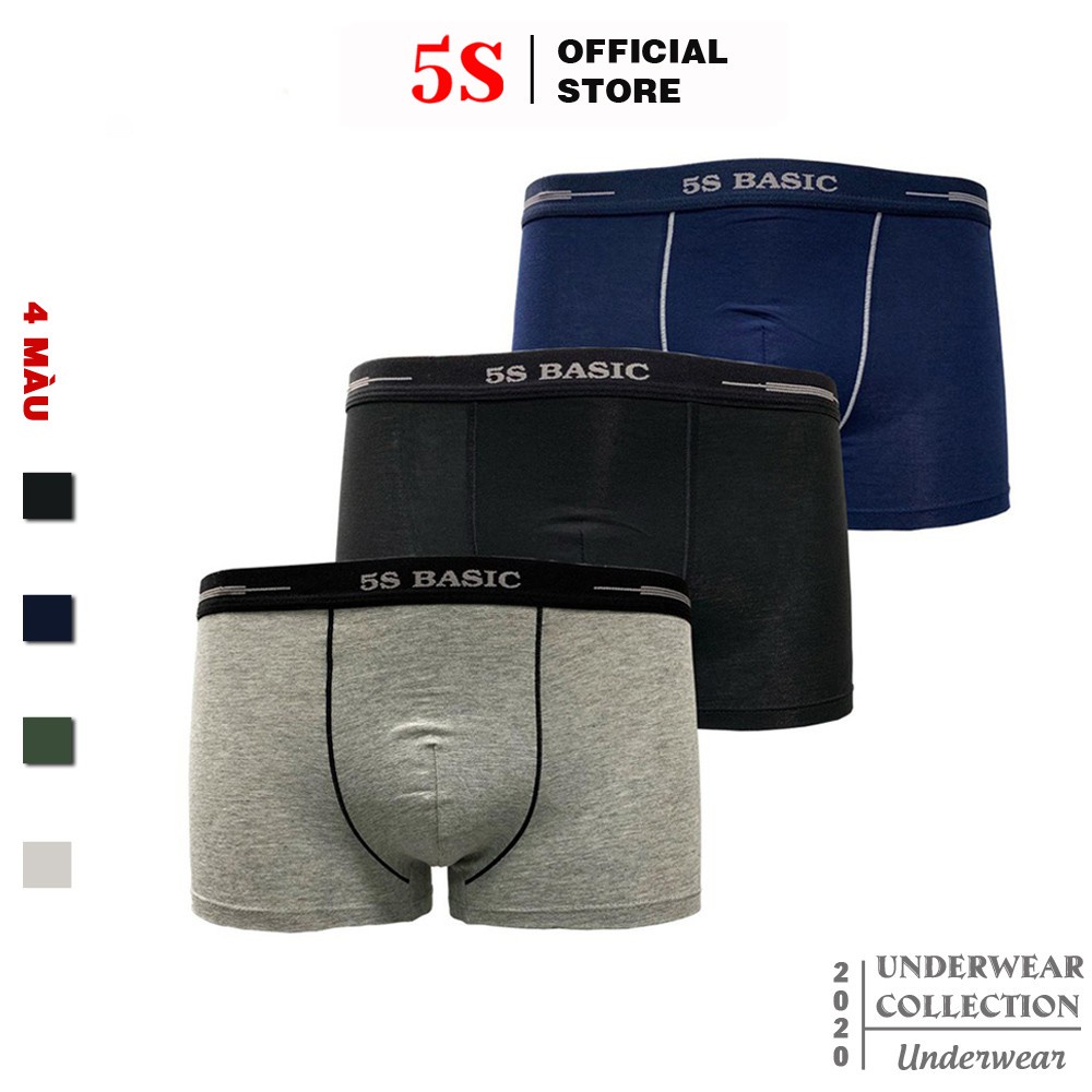 Quần Sịp Nam Boxer 5S Chất Cotton Cao Cấp, Kháng Khuẩn, Mặt Vải Mềm Mịn, Co Giãn Thoải Mái - Hàng mới về