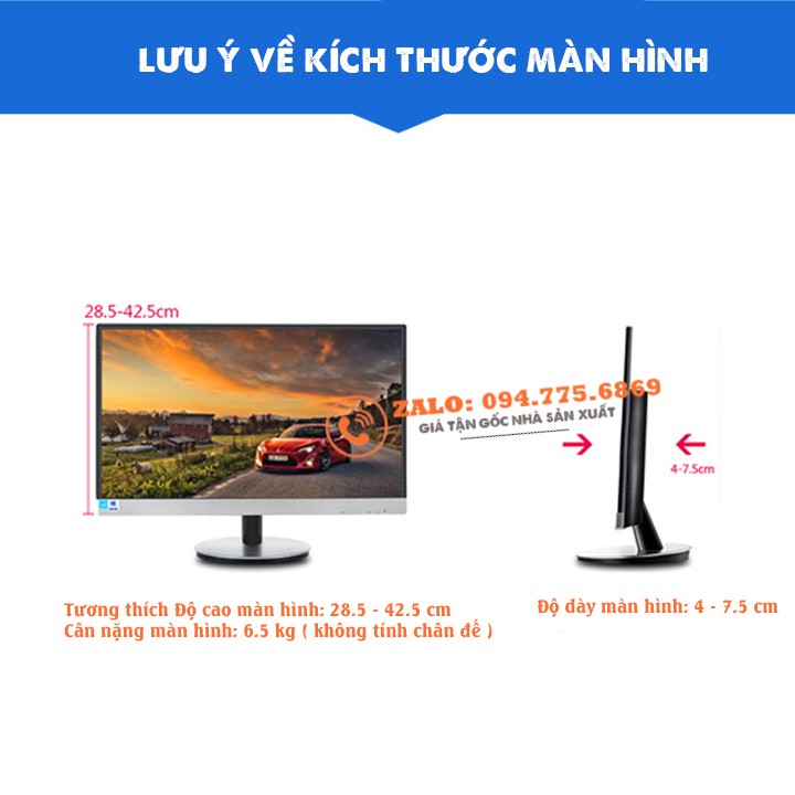 Bộ Kẹp Màn Hình NB FP1 17 - 27 Inch - Sử Dụng Cho Màn Hình Không Thiết Kế Lỗ Ốc VESA Treo Tường