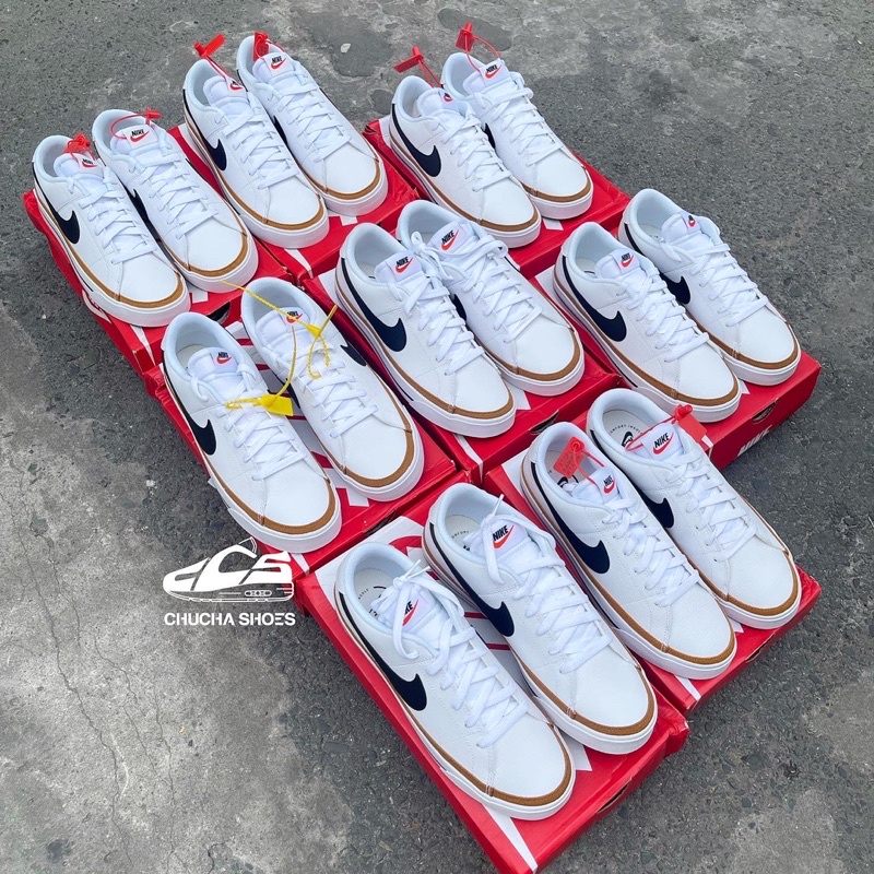 Giày Thể Thao Nike Court Legacy Low Trắng Viền Nâu - Code CU4150-102