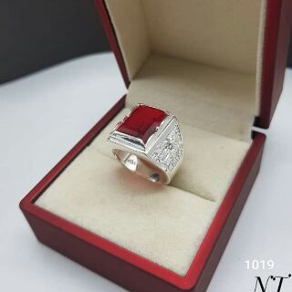 Nhẫn bạc ta cho Nam mặt đá vuông