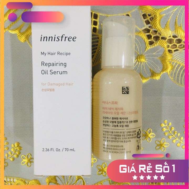 [XÁCH TAY CHÍNH HÃNG] Serum Dưỡng Tóc Innisfree My Hair Recipe Repairing Oil Serum dung tích 70ml dành cho tóc hư tổn | BigBuy360 - bigbuy360.vn