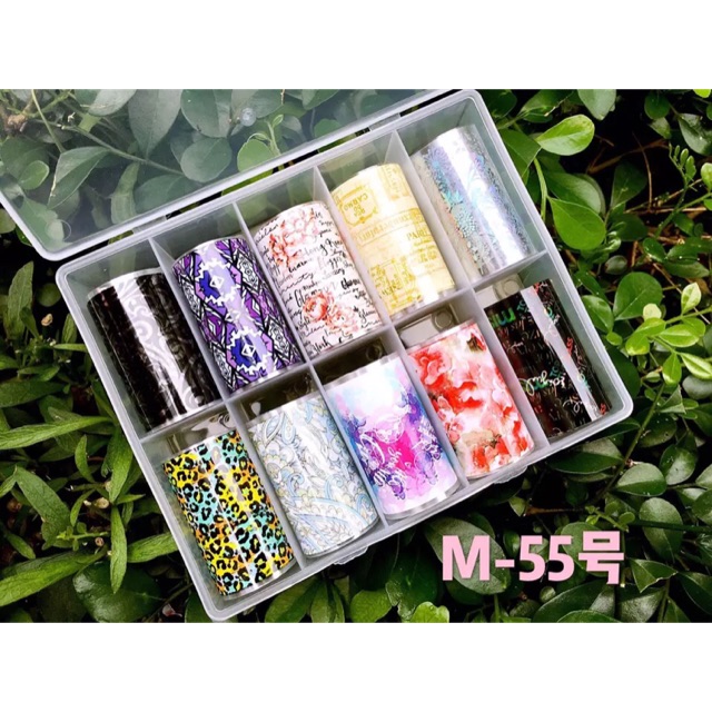 Foil hoa làm nail hộp 10 mẫu mới