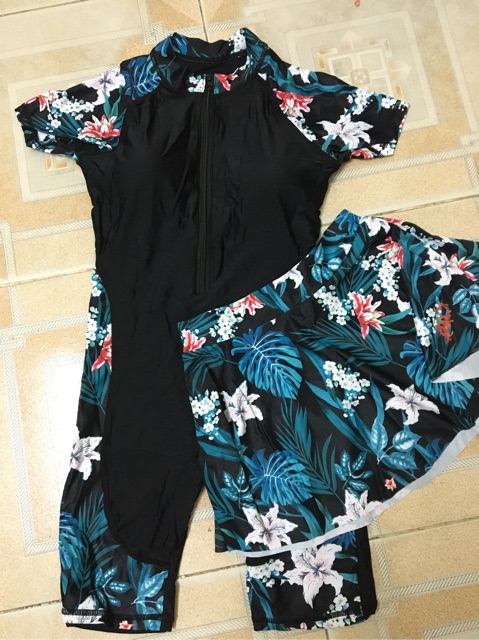 Hình thật -Bikini liền thân phối màu thanh lịch | BigBuy360 - bigbuy360.vn