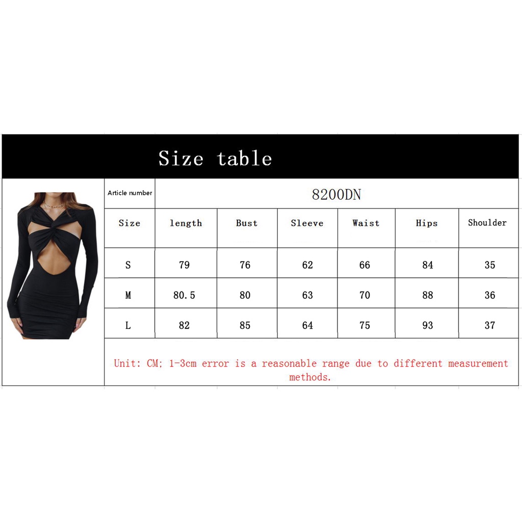 BAY-Women Bodycon Dress, Sexy Long Sleeve Front Cross Hollowed-out Club Party Mini Dress