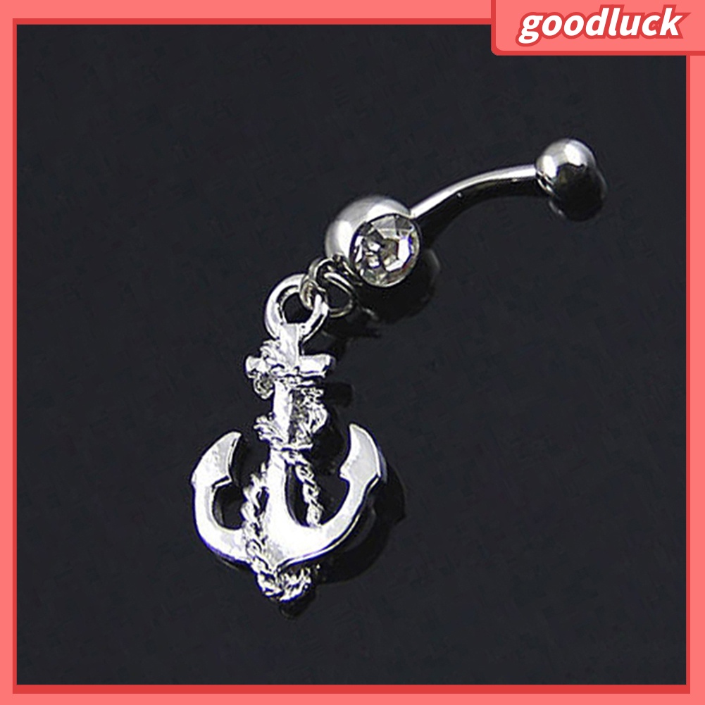 Khuyên rốn hình mỏ neo đính đá thời trang