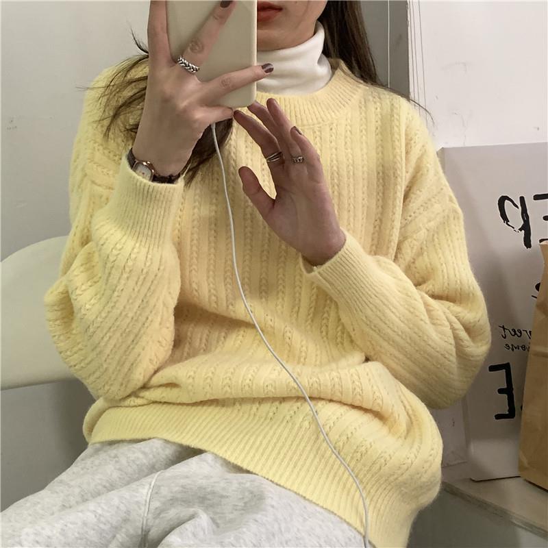 Áo len tay dài dáng rộng thời trang phong cách cho nữ