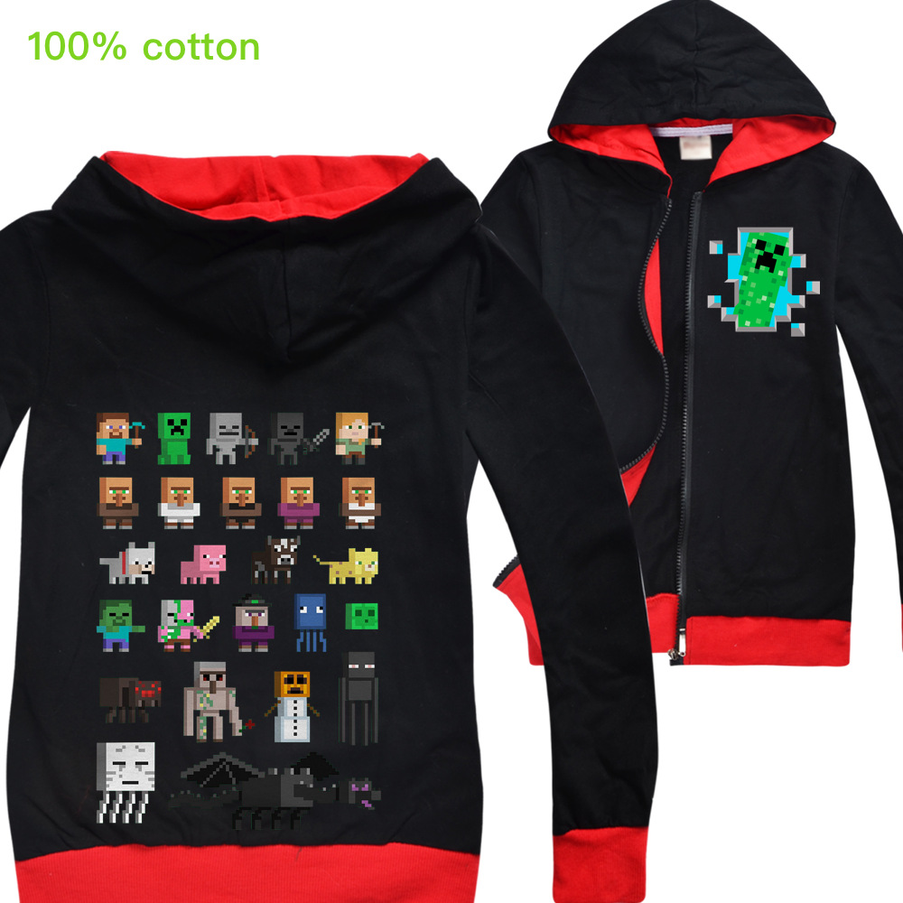 Áo Khoác Hoodie Có Khóa Kéo In Hình Game Minecraft Thời Trang Mùa Xuân 2020 Cho Bé Trai