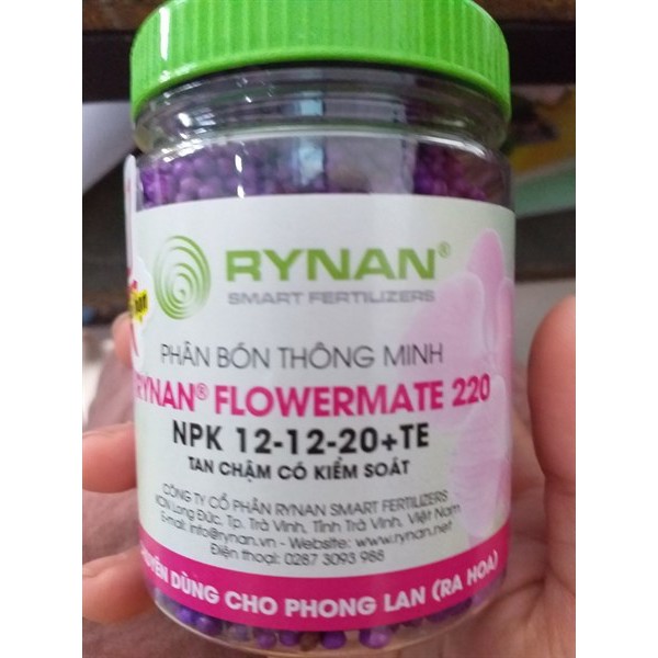 Phân bón thông minh Rynan 12-12-20+TE hủ 150g ( thùng 45 hủ) dành cho cây ra hoa