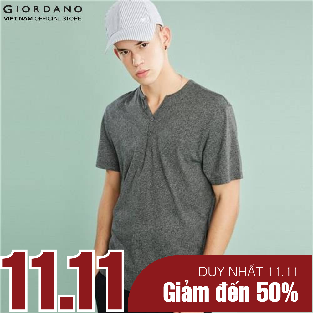 Áo Thun Nam Ngắn Tay Cài Khuy Giordano 01029316