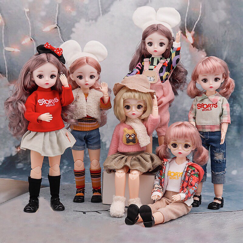 Búp Bê Cao 30cm 22 Khớp Mắt 4D Kèm Váy Và Giày