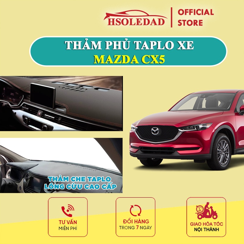 Thảm taplo Mazda CX5 bằng lông Cừu 3 lớp hoặc Da Cacbon