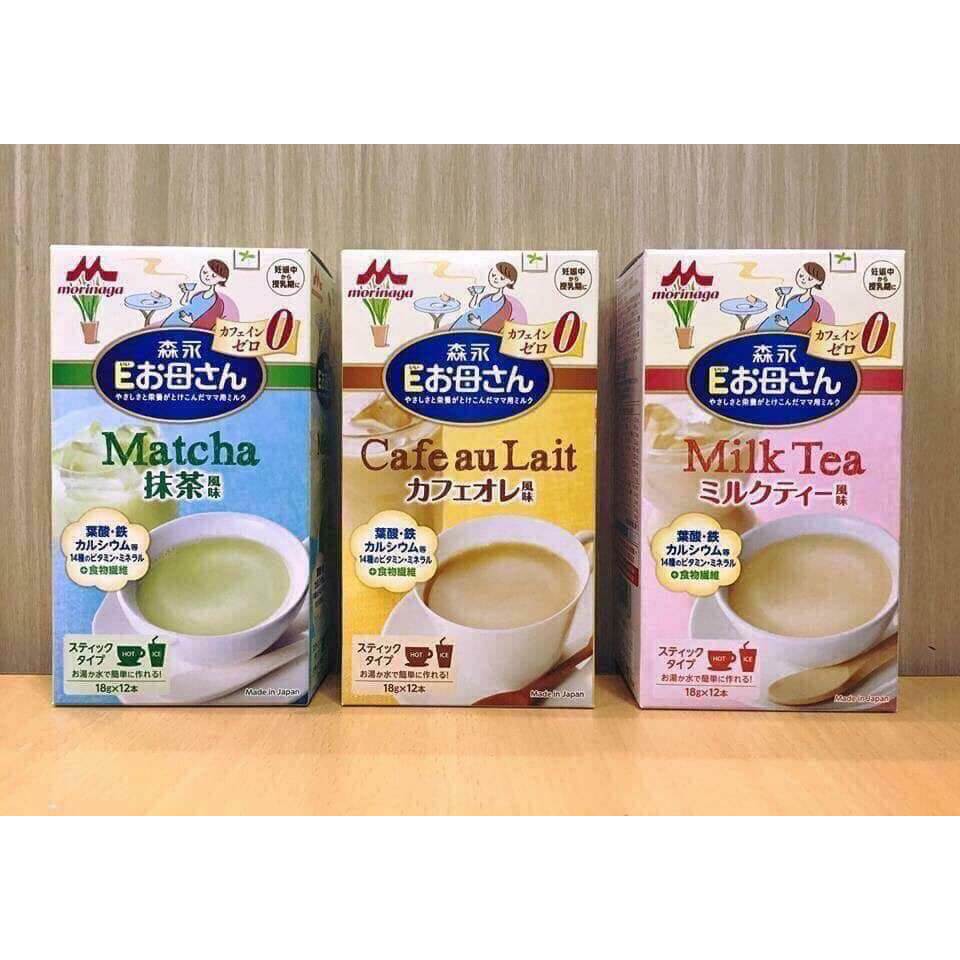 Sữa bầu Morinaga vị trà sữa, trà xanh, cafe cho mẹ bầu