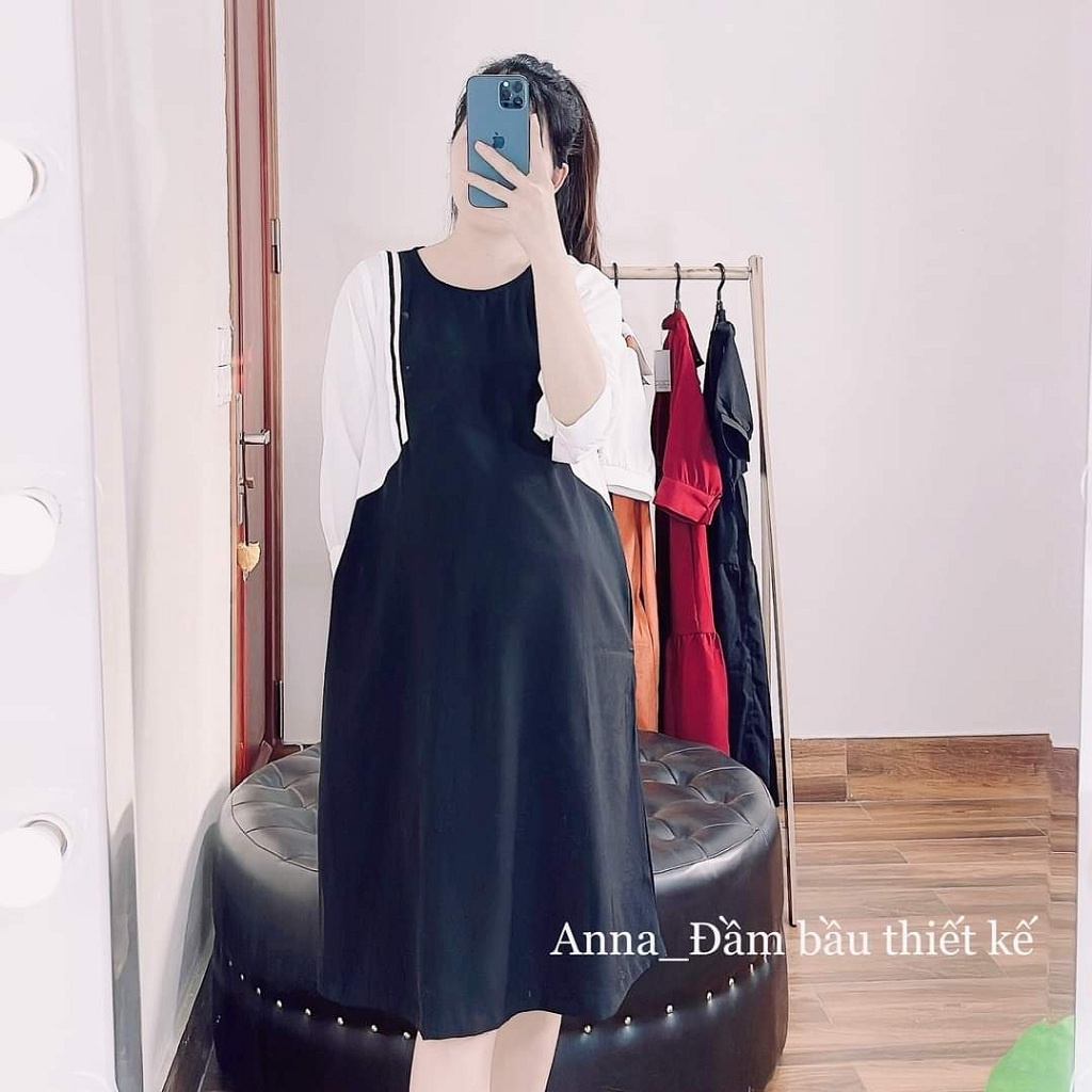 Váy bầu, đầm bầu dáng thể thao, trẻ trung, năng động, chất vải cotton mềm mát, freesize dưới 68kg