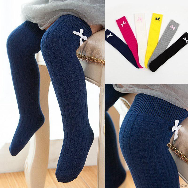 Đôi tất cotton cao ngang gối cho bé gái