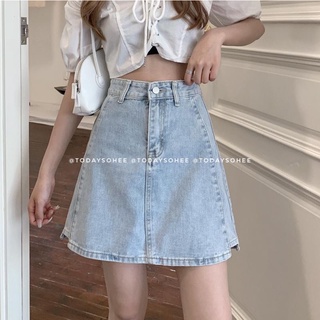 [Hàng có sẵn] Chân váy ngắn jeans sáng