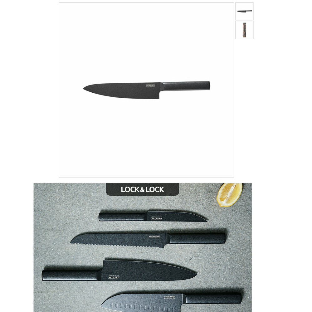 Dao nhà bếp Chef's Knife dài 330 mm, bằng thép không gỉ, hiệu Lock&Lock màu đen CKK311