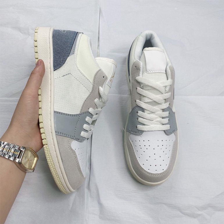 Giày thể thao sneaker AF1 Air Force 1 Trắng Xám Vệt Đen Mũi Đen chuẩn Siu cấp bản đẹp