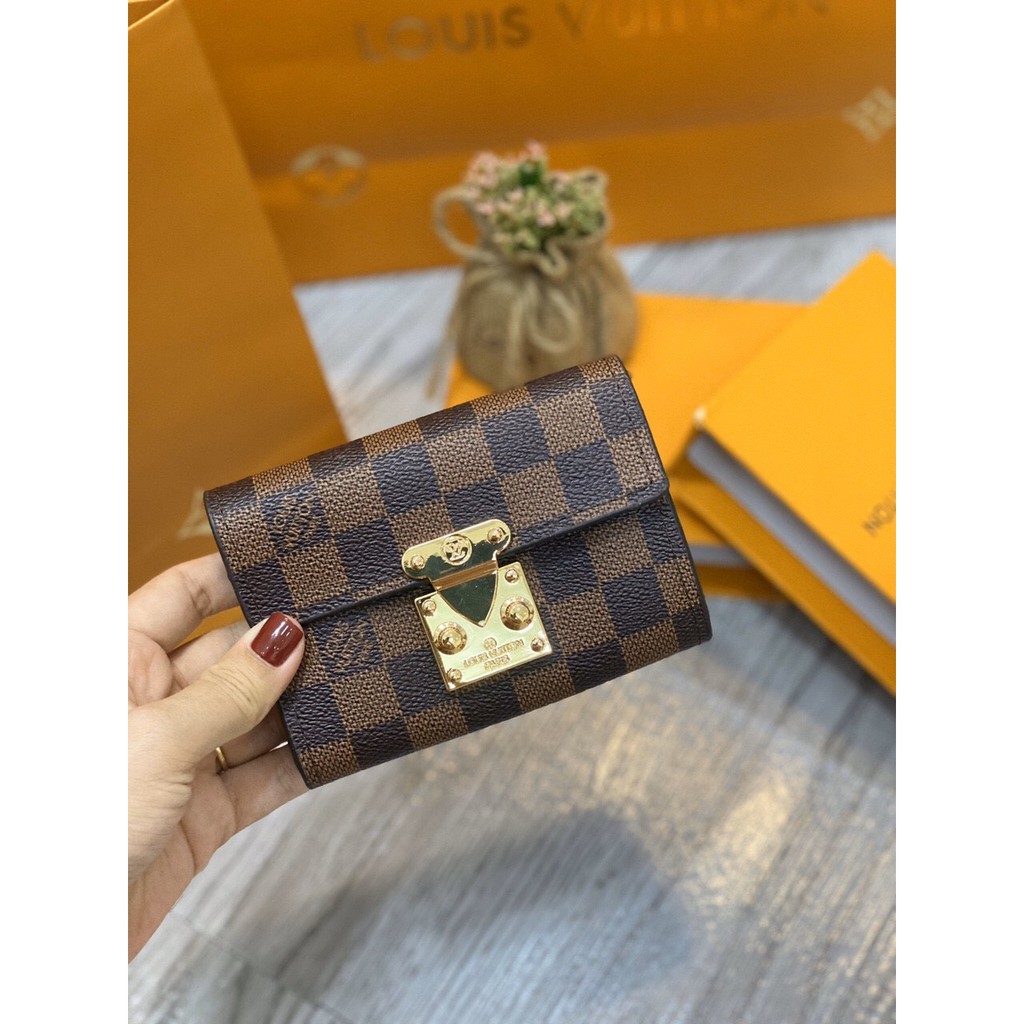 Ví lv hoa nâu mini cao cấp hàng fullbox