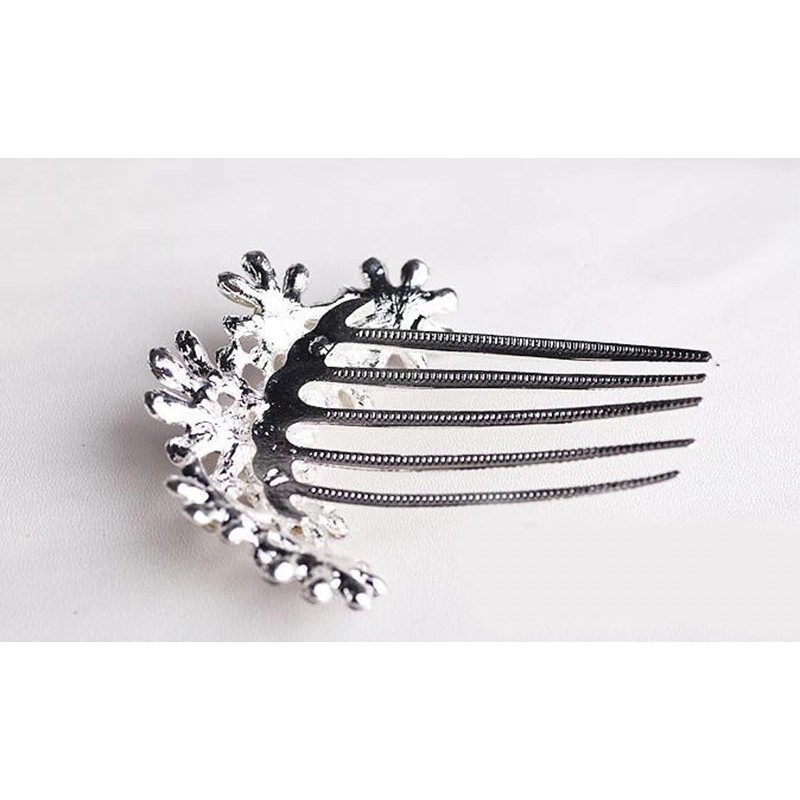 Lược cài tóc thiết kế hình hoa đính đá quý nhân tạo sang trọng quý phái dành cho nữ