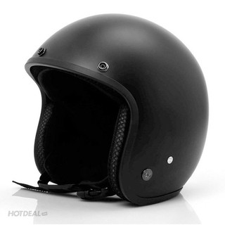 Mũ nón bảo hiểm 3/4 đen trơn (hàng chính hãng có tem kiểm định)