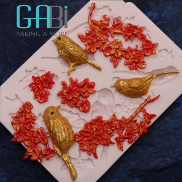 Khuôn fondant silicon chim/hoa/bướm