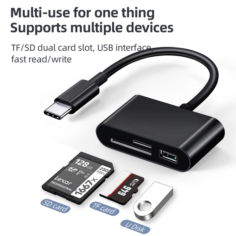 Đầu đọc thẻ nhớ ANKNDO 3 Trong 1 USB C Sang USB SD Micro SD Chất Lượng Cao