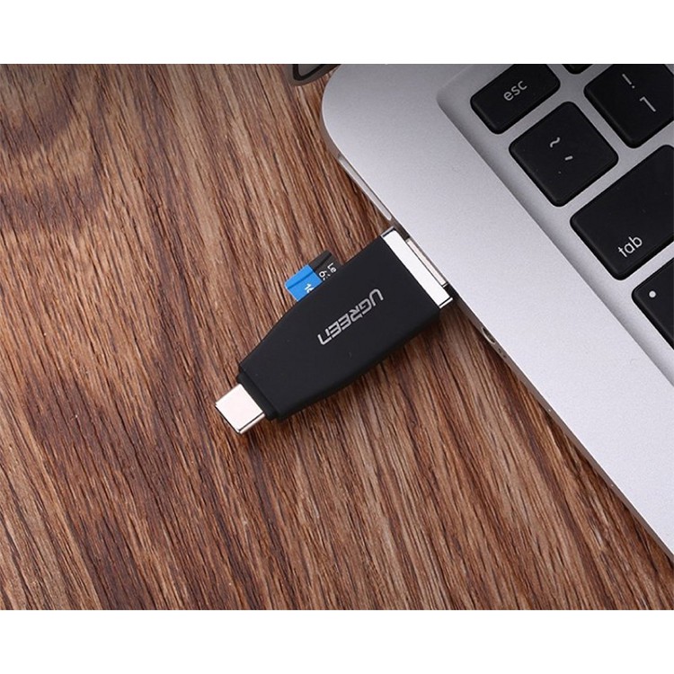 Đầu đọc thẻ USB Type C và USB 3.1 Gen 1 Chính Hãng Ugreen 30359 SD/TF