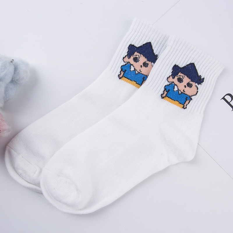 Set 5 đôi vớ hoạt hình Bút Chì Shin, vó cổ cao nam nữ