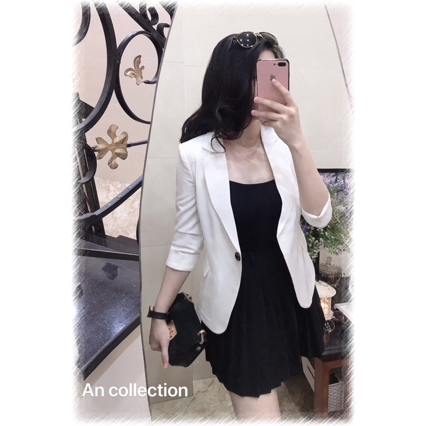 Áo vest công sở cao cấp tay lỡ loại 1 cúc, khoác ngoài form chuẩn