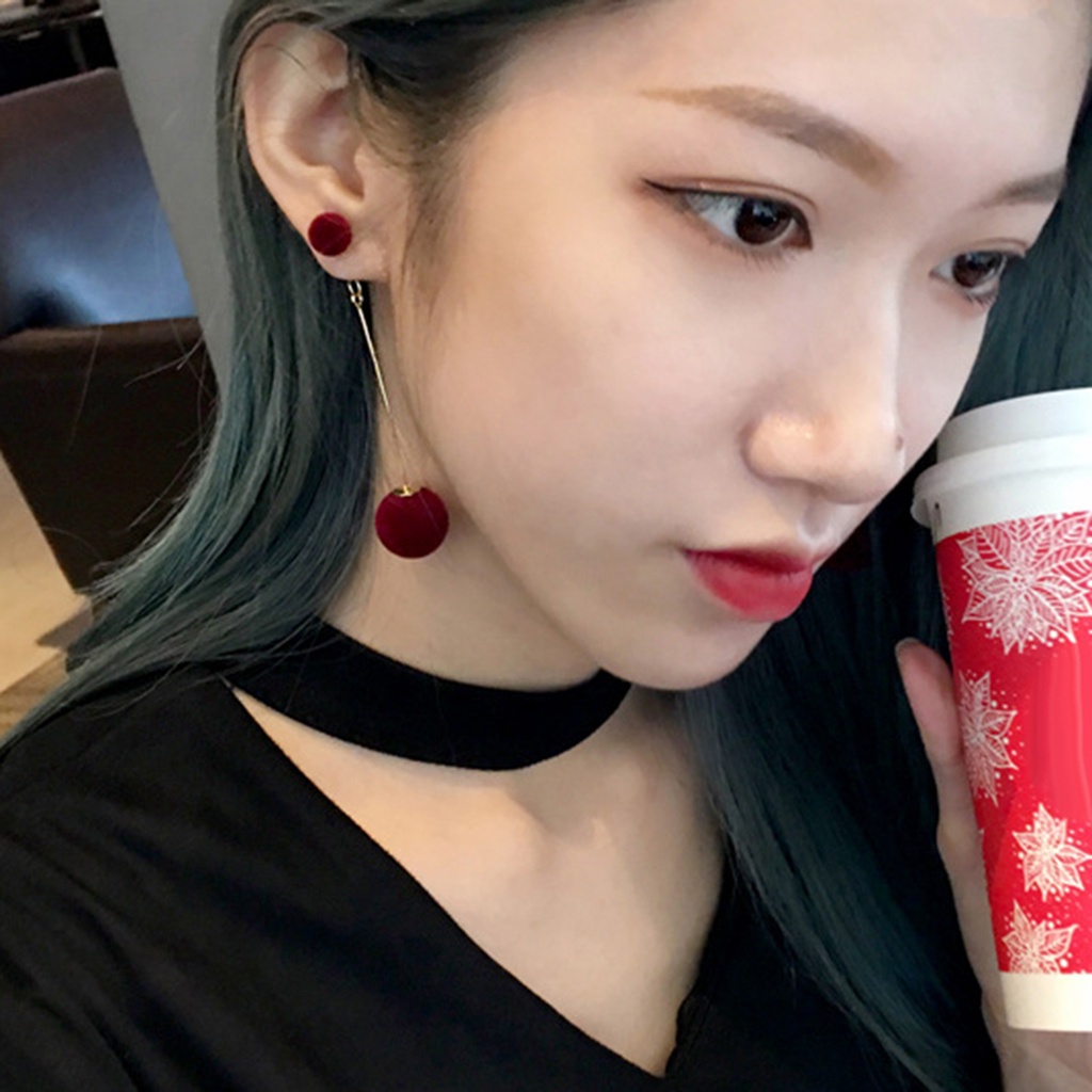 Đôi bông tai dáng rơi họa tiết bông tròn kiểu dáng thời trang cho nữ