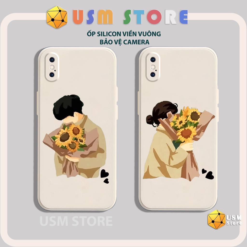 Ốp điện thoại iphone 6/6s/6 plus/7/7 plus/8/8plus/ X/XS/XSmax/XR  viền vuông có cạnh bảo vệ camera sau, ốp đôi GIRL BOY