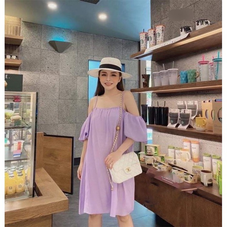 Váy Đũi 2 Dây Đầm Trễ Vai Dáng Suông Chất Đũi Lụa | BigBuy360 - bigbuy360.vn